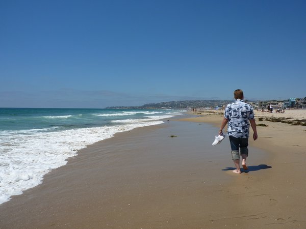 G strolling down the beach
