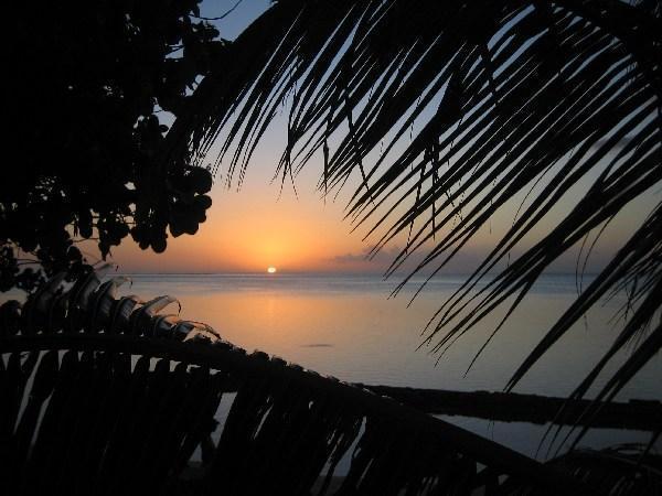 Sunset on our beach on the west coast of Moorea