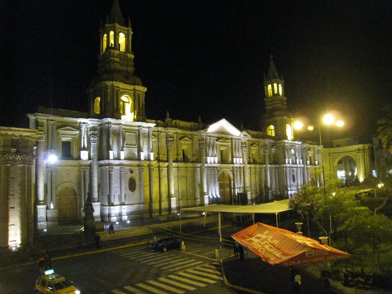 Arequipa Cathedral by night