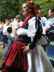Proud woman in traditional costume
