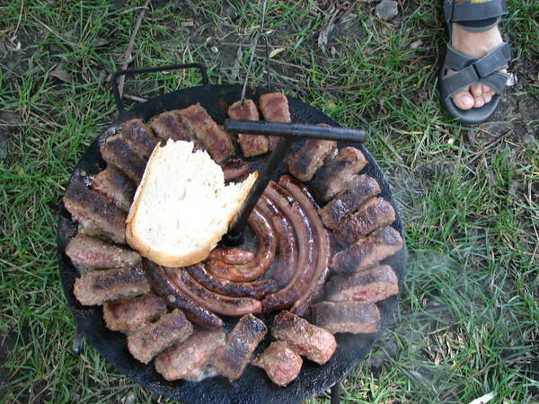 Our lunch: mici, sausages ...yammy