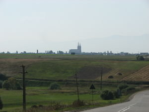 Ditrau church in the distance