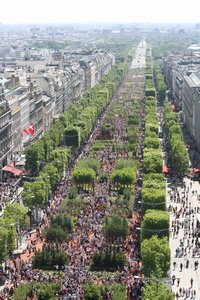 the Champs Elysees from the top