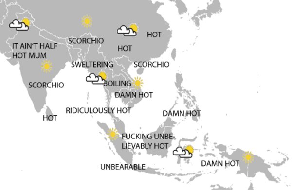 Southeast Asia Weather Map
