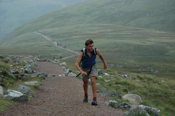 Striding up Ben Nevis with the masses