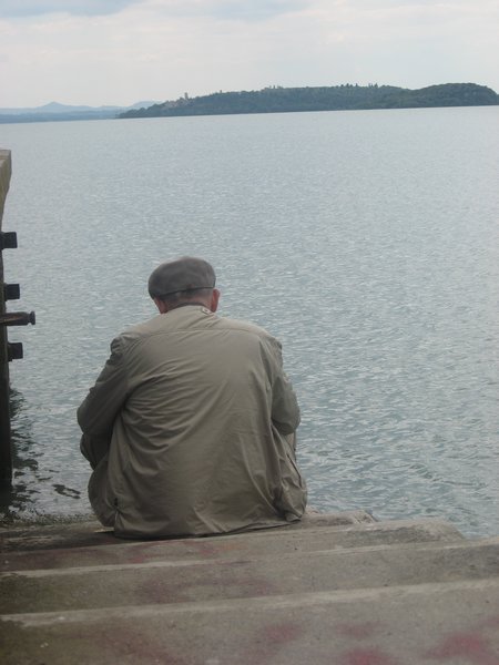 Dr. Lee's looking out into the great blue sea