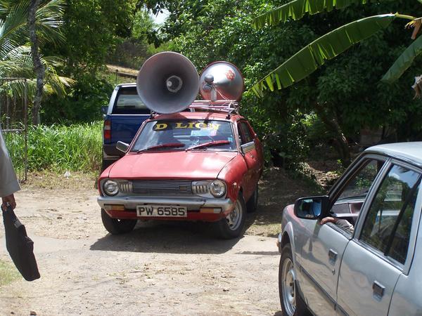 The loudspeaker car