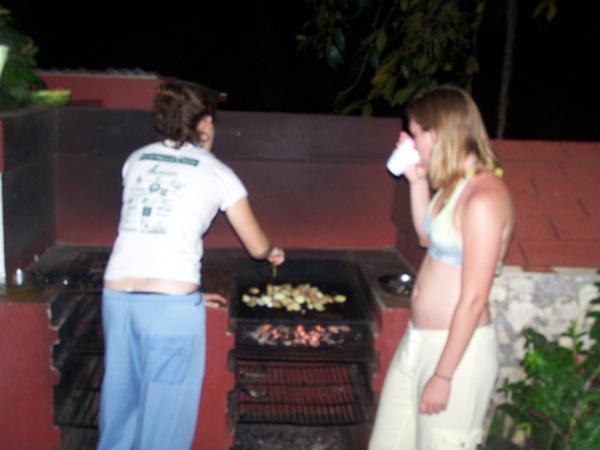 Kerry and Colleen grilling