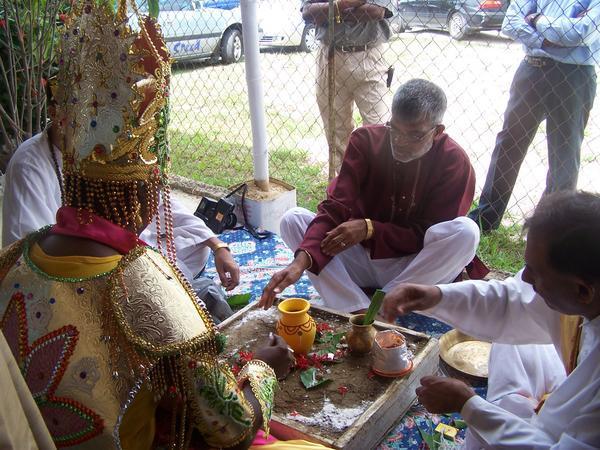 A ritual joining the two families and preparing the groom