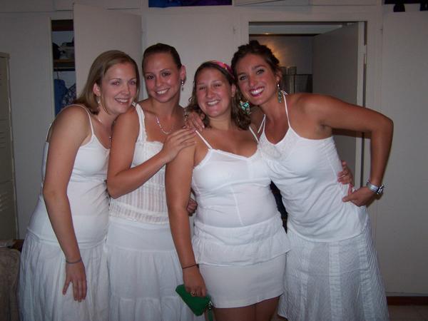 some of the girls dressed for white night.