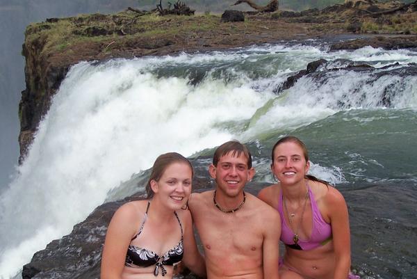 Me, Tyler and Jess sitting on top of the falls