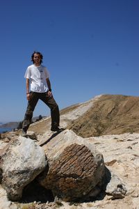 Antoine posing on the stones