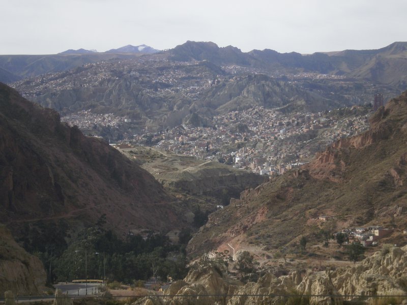look on La Paz from the Valle de la Luna
