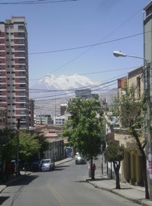 Illimani can be seen from almost every street...