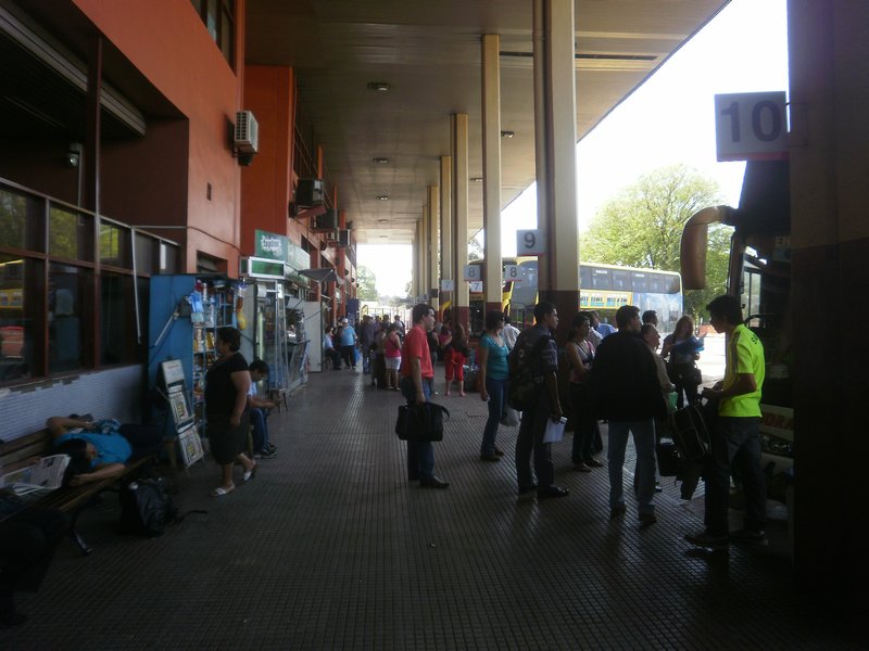at the Bus terminal in Asuncion
