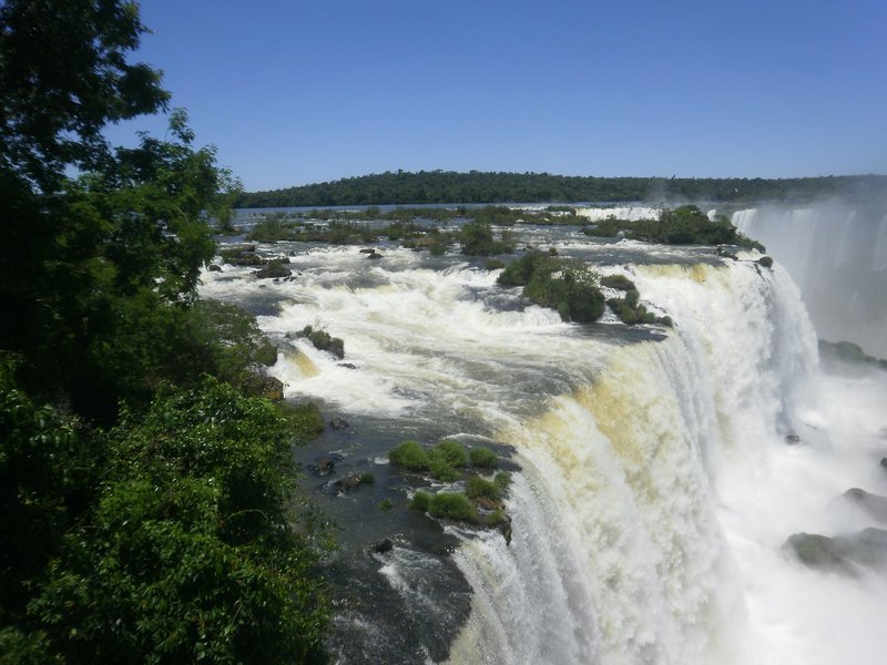 before the falls Rio Parana is really wide