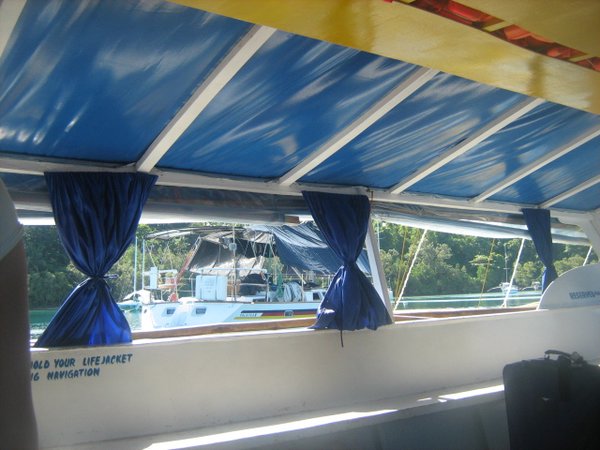 Inside the boat