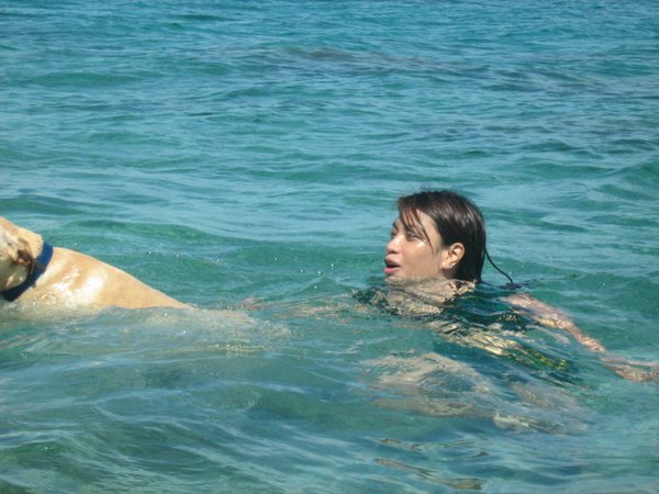 Swimming with Aqua dog