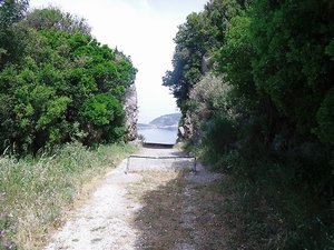 Approach coastal cliff path to Ag Georgios (NW)
