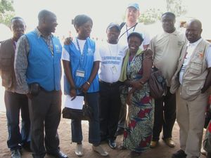 At the departure centre with UNHCR DRC and other NGO's