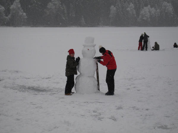 People Making a Snowman