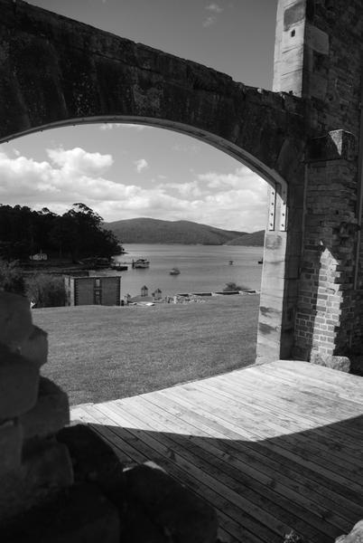 View from Remains of a Prison Building at Port Arthur Penal Colony, Tasmania, Australia