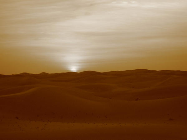 Sepia Sunset, Desert Near Dubai, UAE