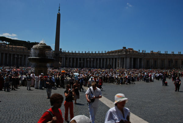 Crowd Listening to Popes Address