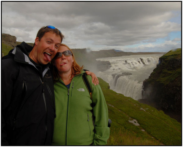 Kel and Mike Goofin at Gullfoss