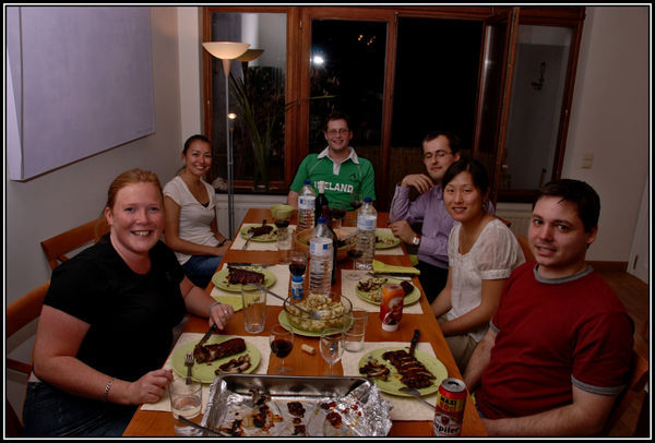 The Brussel's Gang Eating Dinner at Garron's House