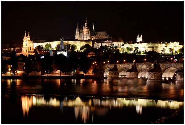 Prague Castle and the Charles Bridge at Night