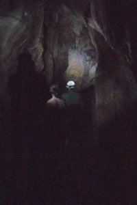 cave by headlight