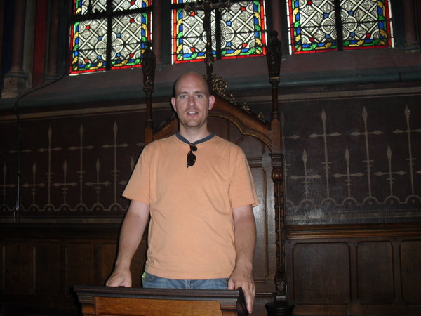 Preaching a sermon at Notre Dame