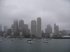 Boston Skyline in the fog