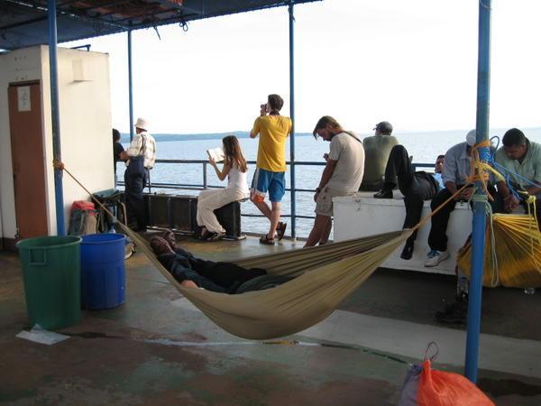 Passengers Chillin' On the Deck of the Ferry Bound for Ometepe