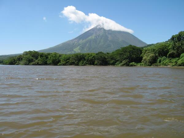 View of Isla Ometepe from the Kayak