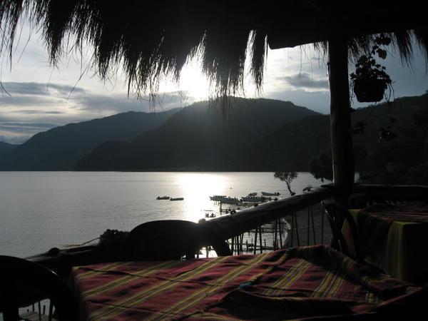 Our Dinner View of Lago de Atitlan