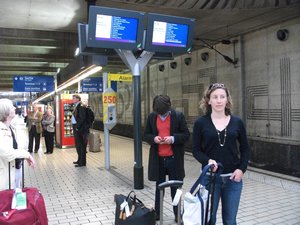 Sarah at the RER station
