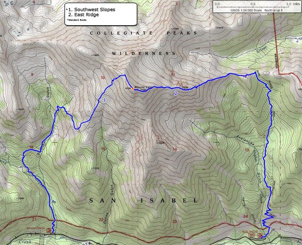 The trail in a map