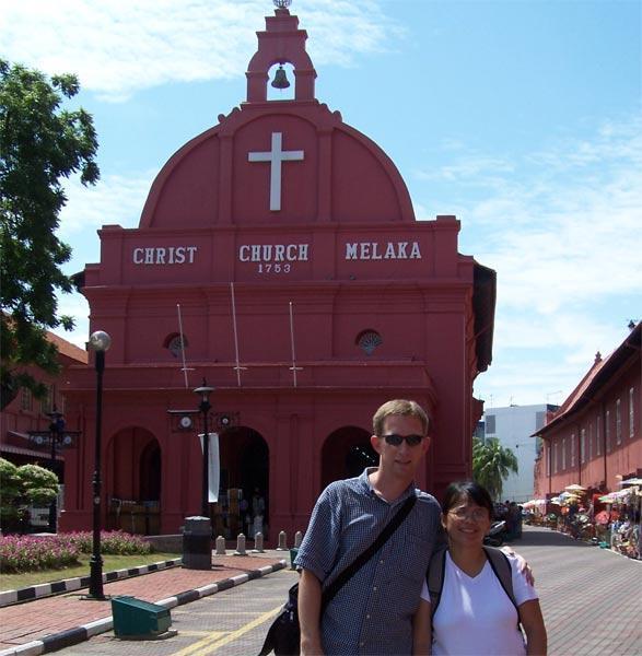 Keith and Jo at Christ Church Malacca