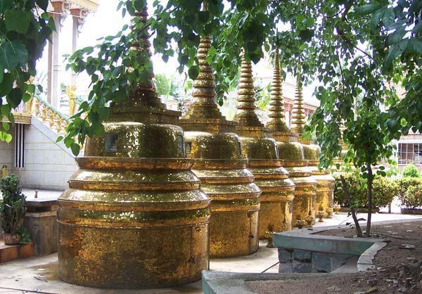 Stupas at a temple in PP