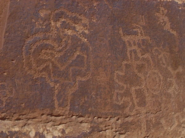 1200 to 2000 year old petroglyphs at sand island sp, utah