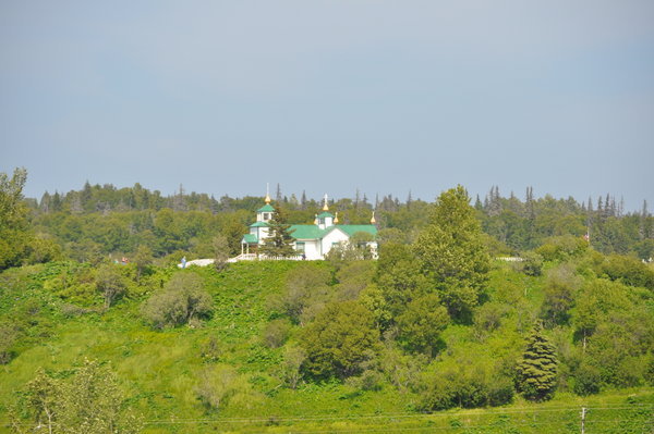 a very old russian church in ninilchik, it sat high on a bluff overlooking the cook inlet