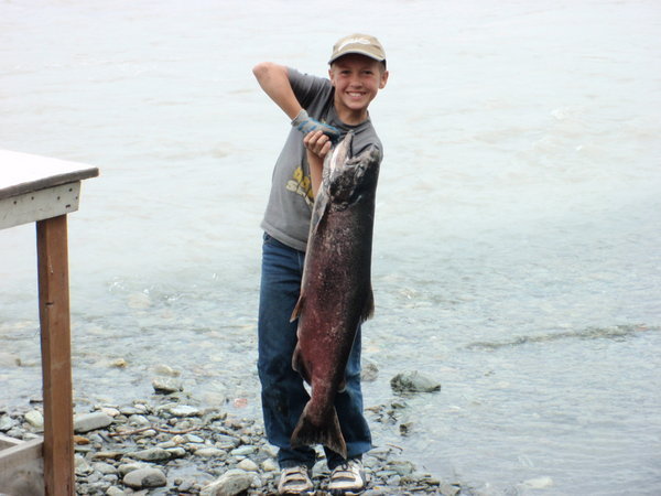 the fish are very big here...a 45-50lb king salmon