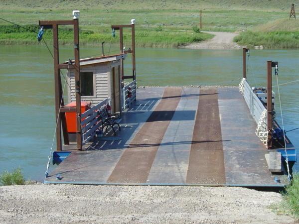this was the ferry i used to cross the missouri. virgelle, mt