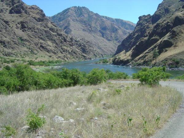 the snake river running through the canyon
