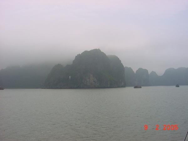 Halong Bay on an overcast day