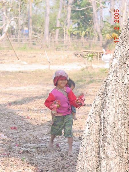 Laos Children - boy with baby