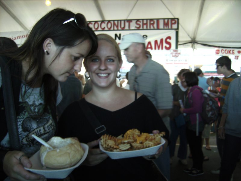 Hampton Beach, Seafood Festival, Astrid and her Cheese waffle fries, Sept11 2010
