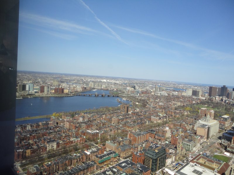 top of the Prudential tower, view pf Charles River, Back Bay, Beacon Hill, Boston Common, Boston, Apr15 2011 (1)